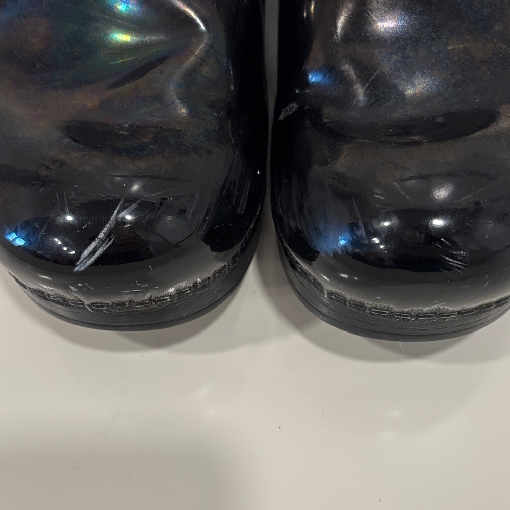 GUC Dansko Black Oil Slick Platform Clogs - Picture 4 of 10